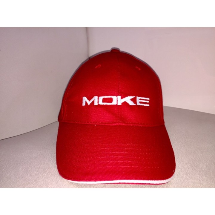 Casquette ajustable Moke rouge/blanc