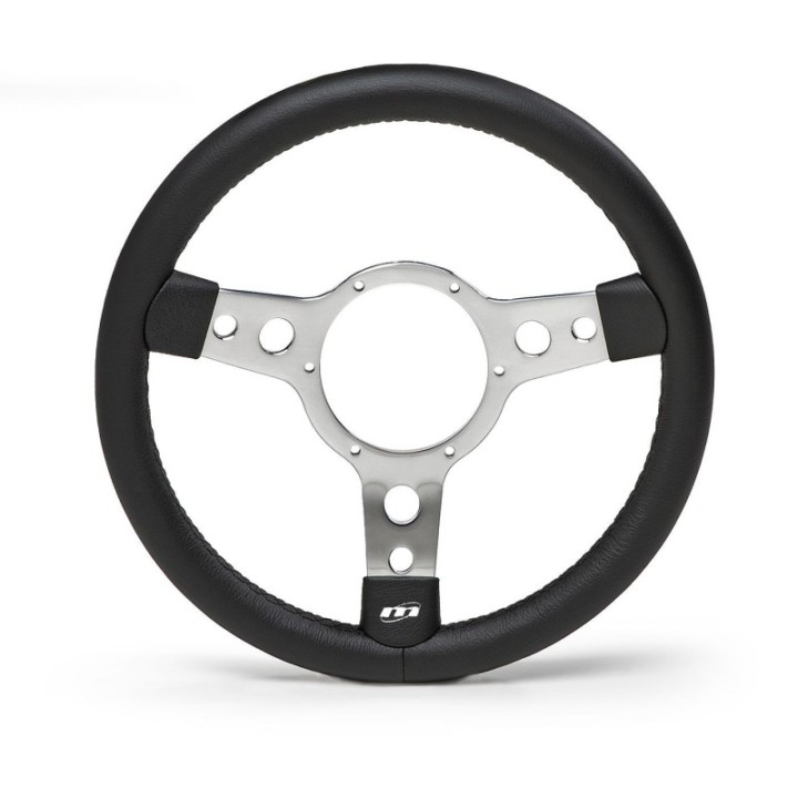 Volant cuir noir + moyeu Moke