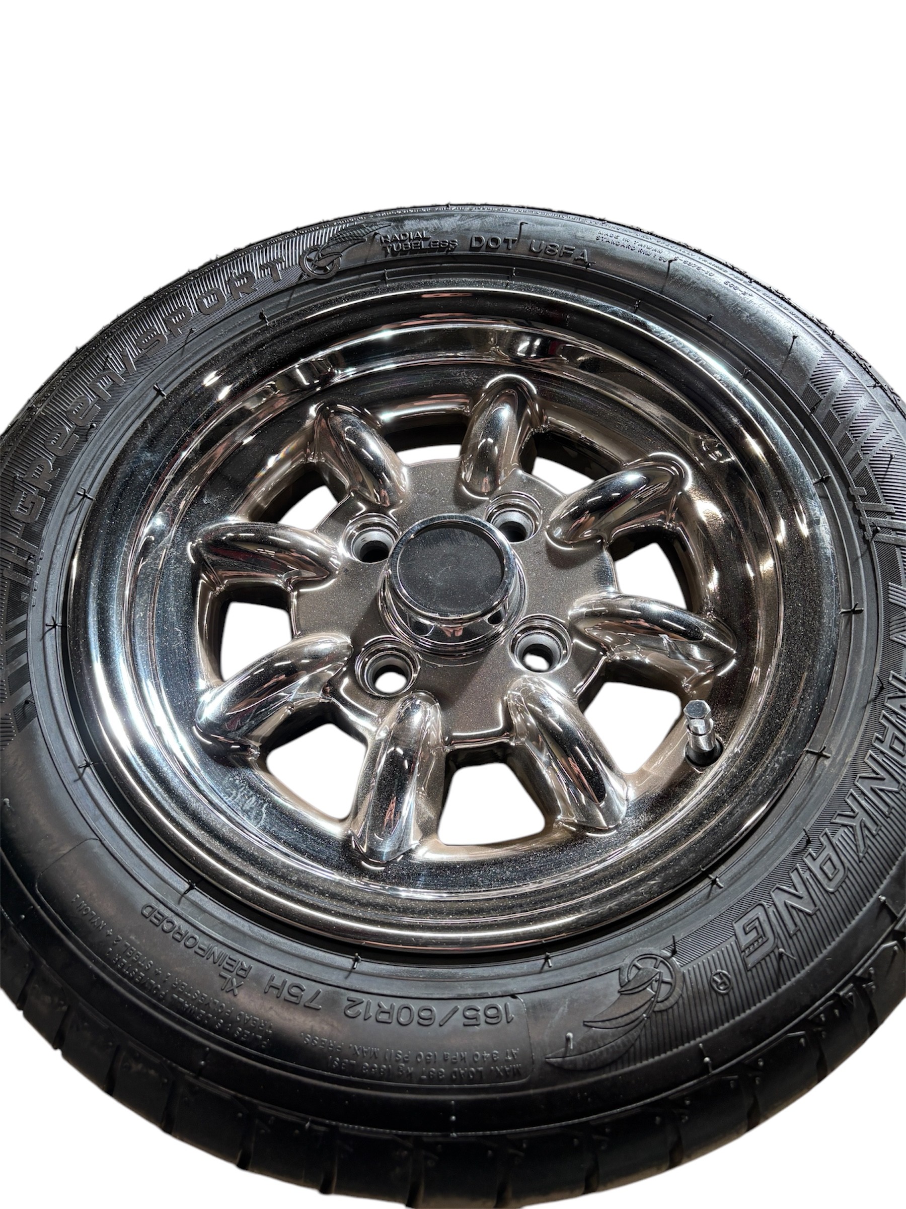 Rim Superlight 5x12 chrome (pack de 4) + pneus 165/60 r12