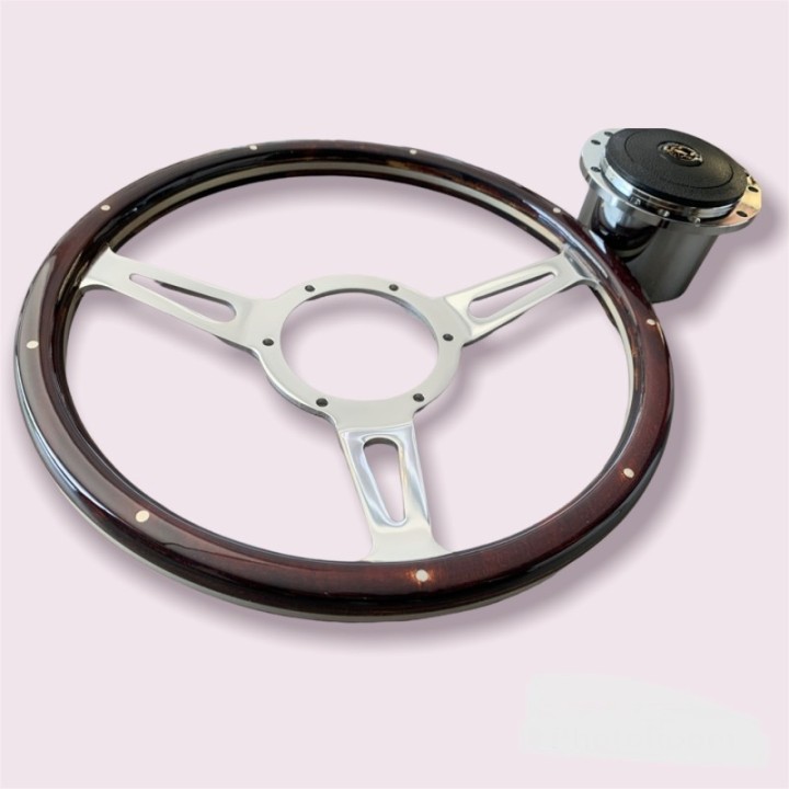 Steering Wheel en Wood style avec moyeu pour Moke